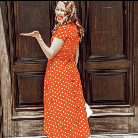 NWT Polka Dot Bohemian Summer Maxi Split Dress - Picture 9 of 11